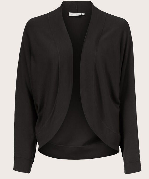 Feinstrick-Cardigan mit abgerundeter Vorderseite, Black