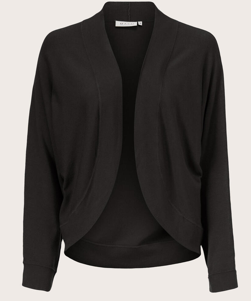 Feinstrick-Cardigan mit abgerundeter Vorderseite, Black