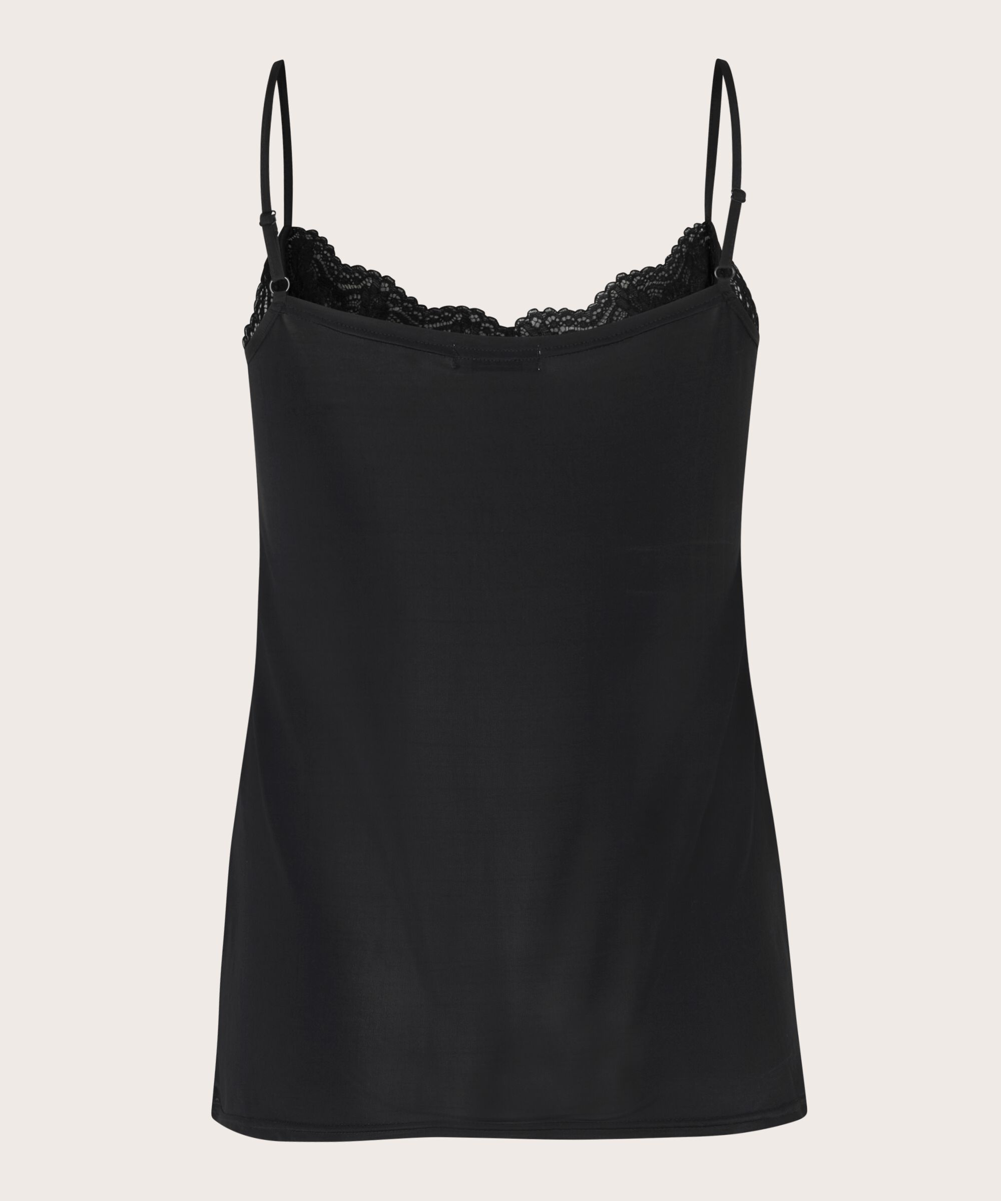Tanktop mit Spitzendetail, Black