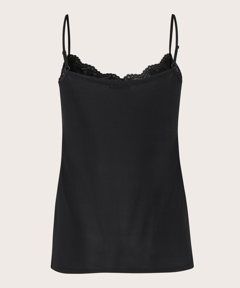 Tanktop mit Spitzendetail, Black