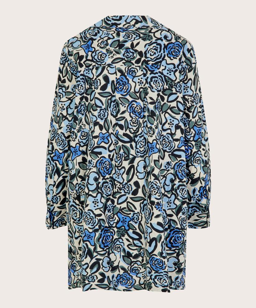 Tunika aus Baumwollmix mit Eingrifftaschen, Blue Bonnet