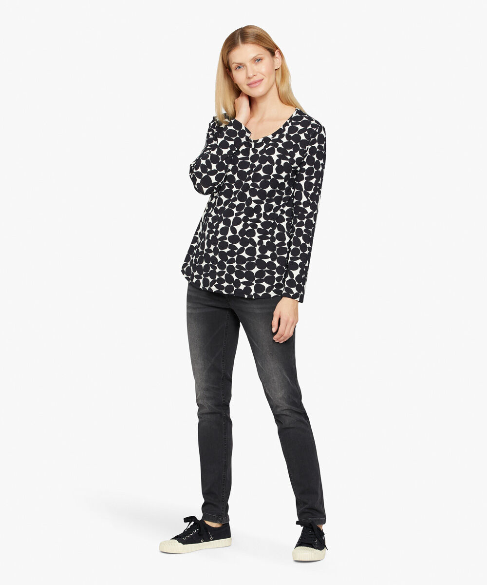 gewaschene Jeans mit Stretch, Black