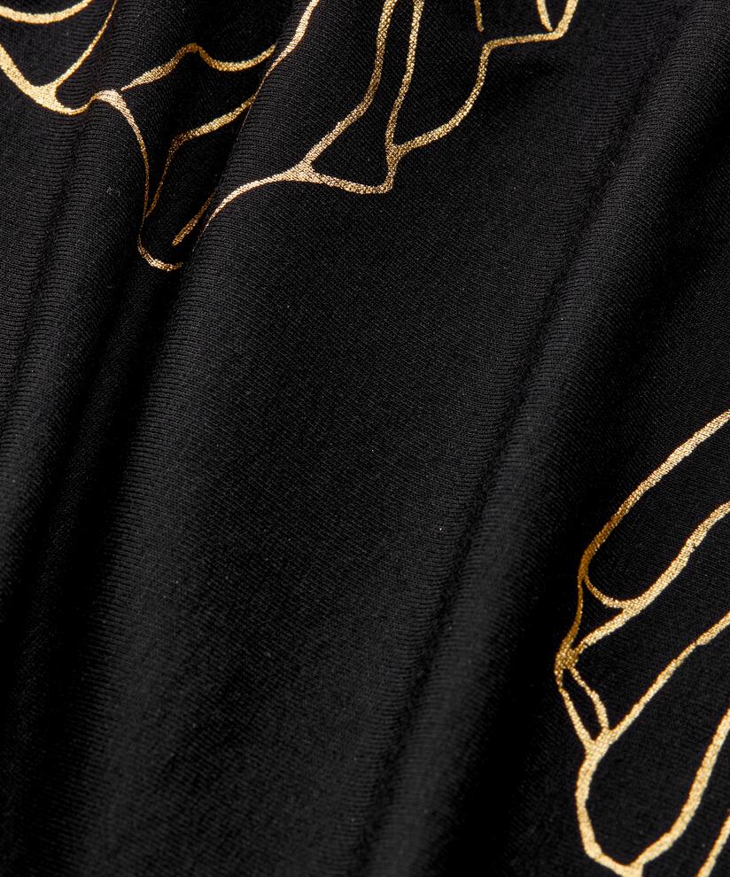 Bedrucktes Shirt Mit Rundem Hals, Gold
