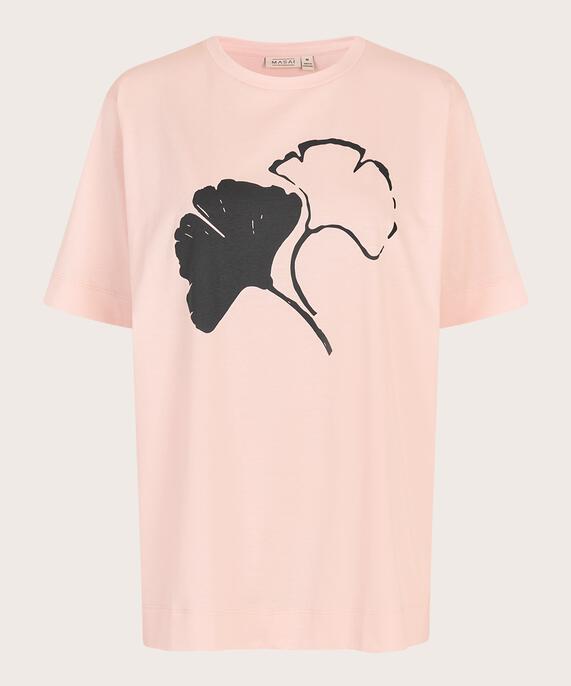 Bedrucktes T-Shirt mit Rundhalsausschnitt, Mauve Chalk