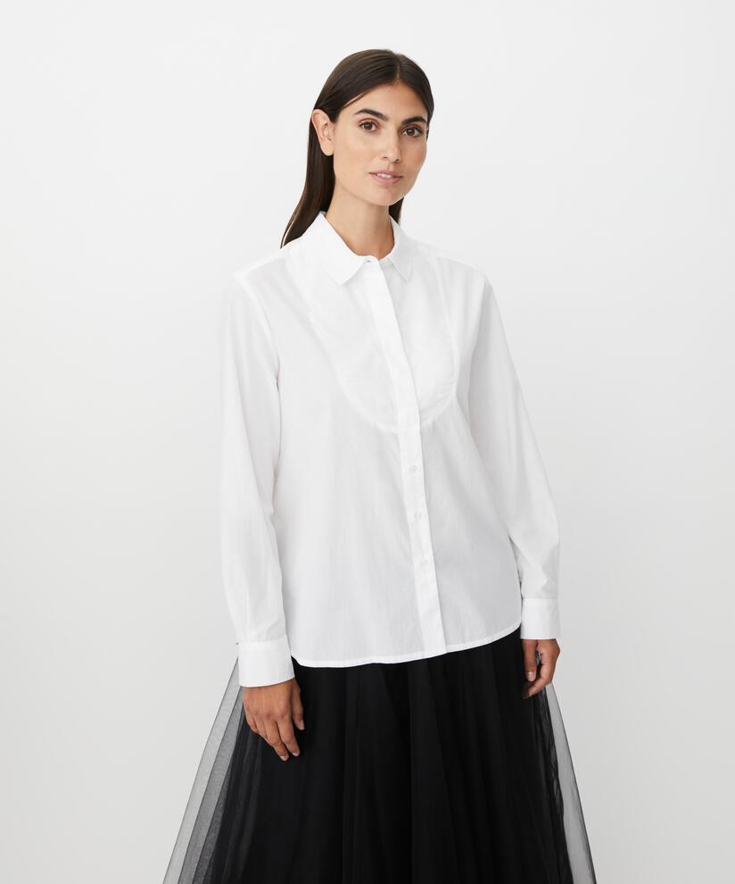 klassisches Baumwollhemd mit Manschetten, White