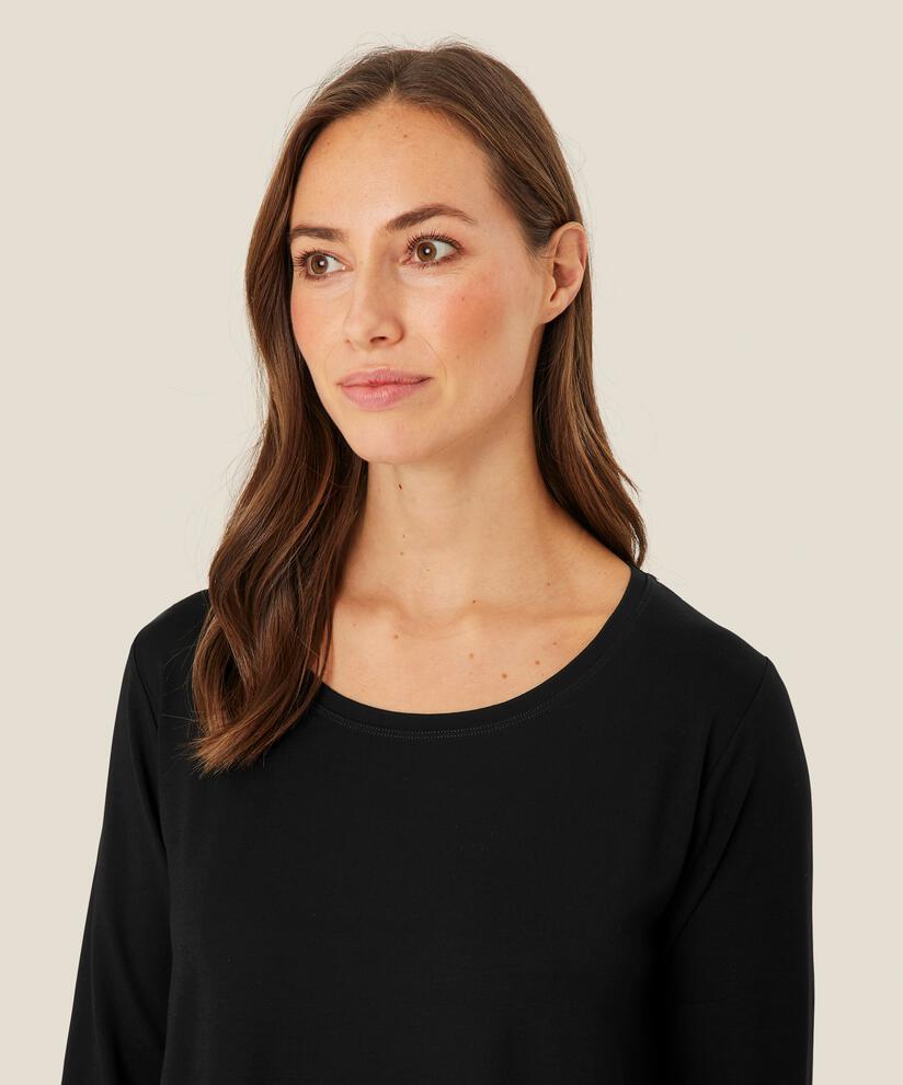 Shirt mit rundem Hals, Black