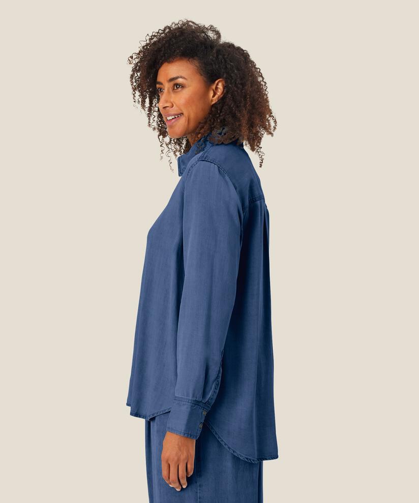 leichtes Jeanshemd aus Lyocell, Washed denim