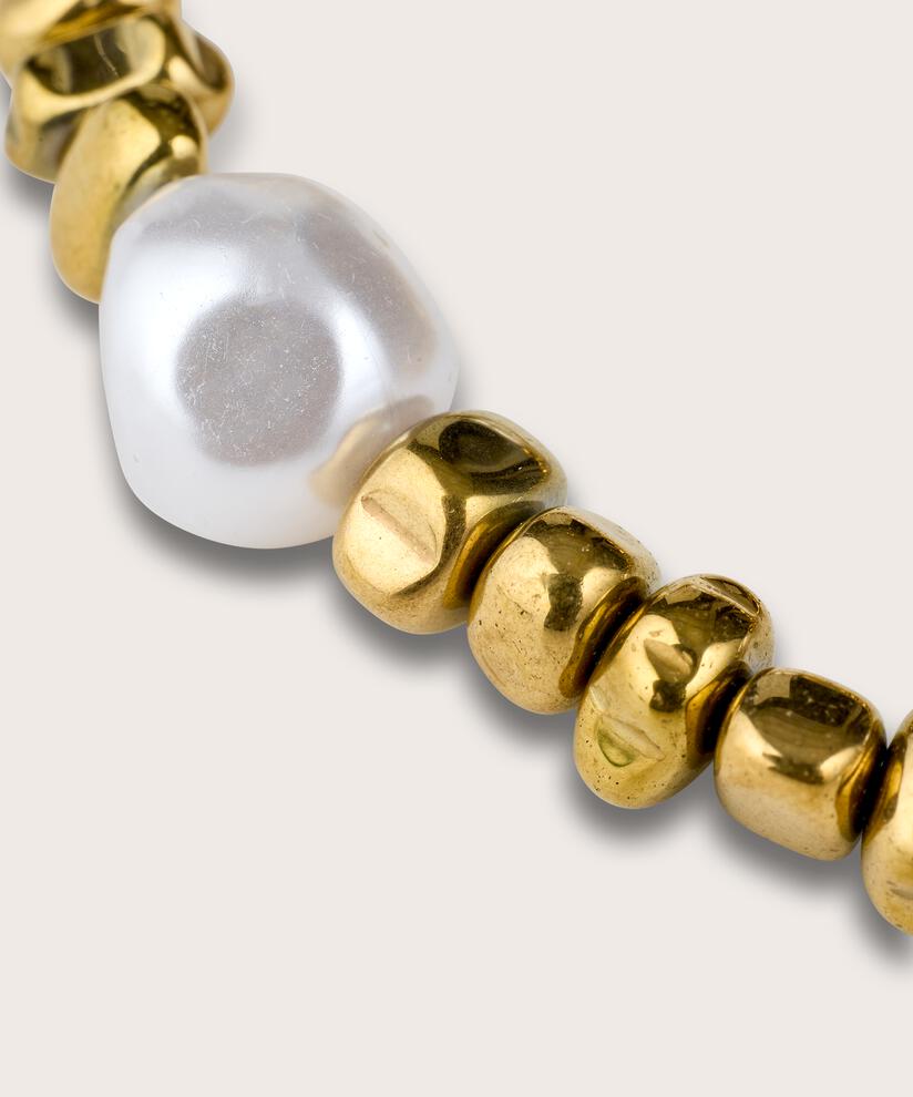 elastisches Armband mit goldenen Perlen, Gold