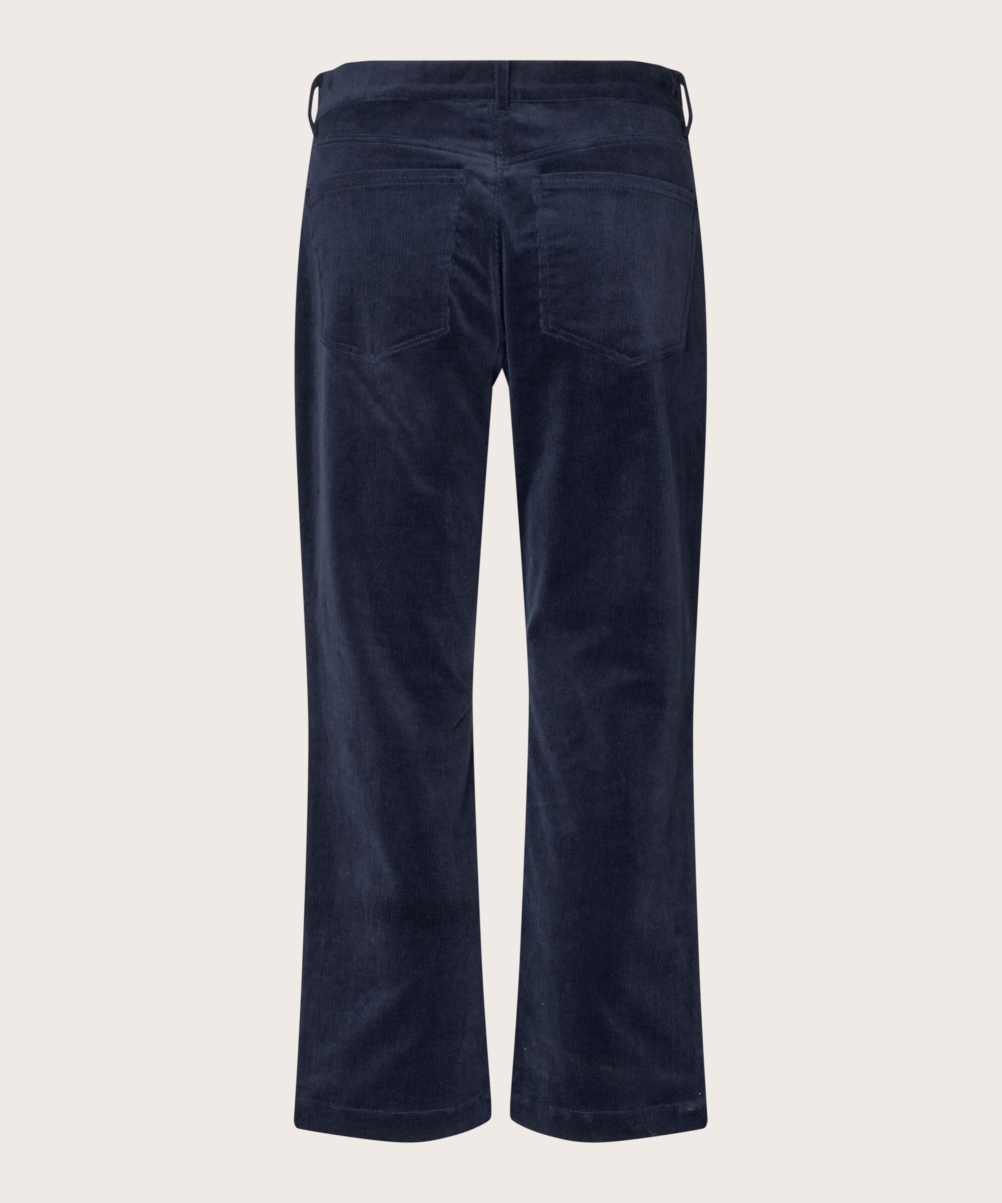 verkürzte Cordhose mit fixiertem Bund, Navy Blazer