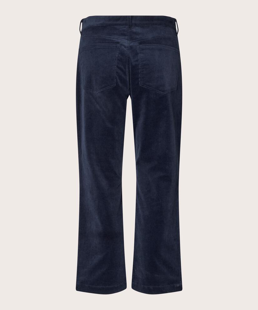 verkürzte Cordhose mit fixiertem Bund, Navy Blazer