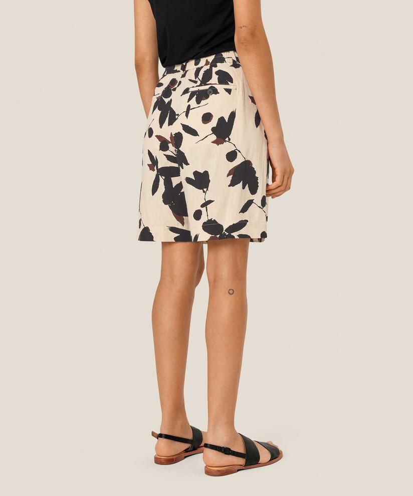 Shorts aus Leinenmischung mit Gummizug auf der Rückseite, Chestnut