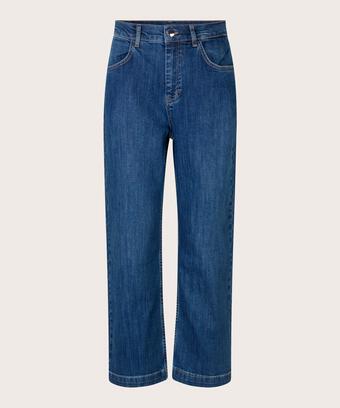 Cropped-Jeans mit Stretch, Blue Denim