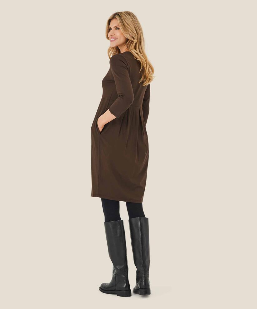 Tulpenkleid aus Jersey, Coffee Bean