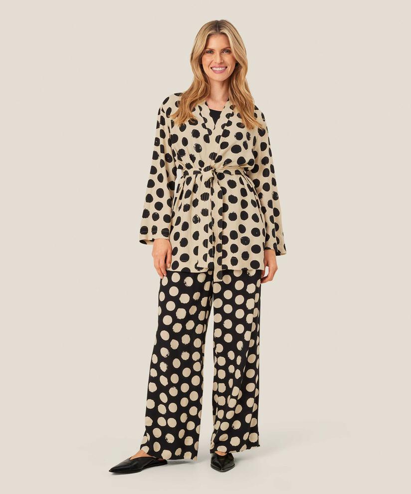 Gepunktete Jacke mit Bindeband in der Taille, Fog