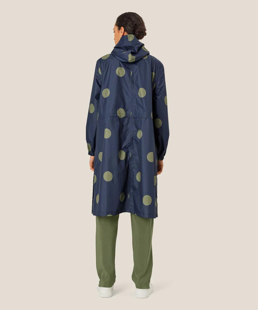 gepunktete Regenjacke mit Kapuze und Taschen, Mood Indigo
