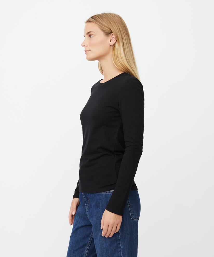 taillierte Jerseybluse mit Stretch, Black