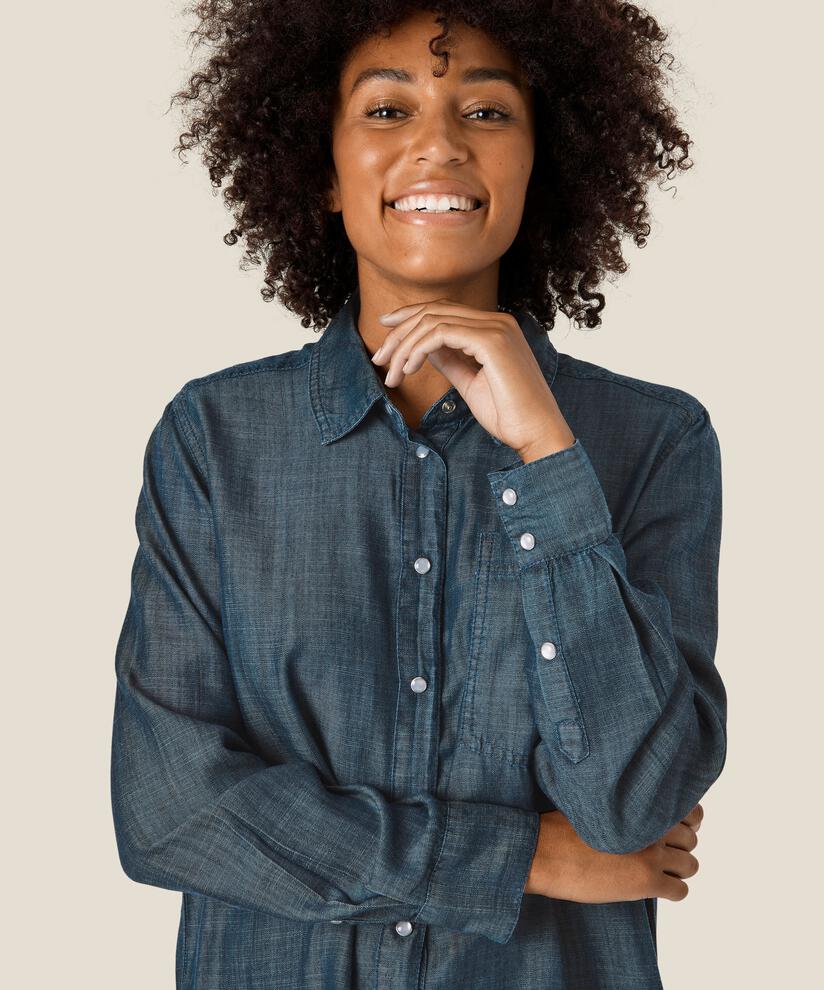 Idala Hemdbluse, Blue Denim, hi-res