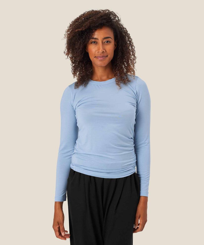 Shirt Mit Rundem Hals, Blue Fog