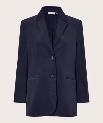 klassischer Blazer aus Babycord, Navy Blazer