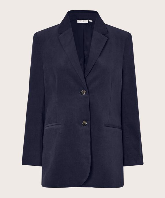 klassischer Blazer aus Babycord, Navy Blazer