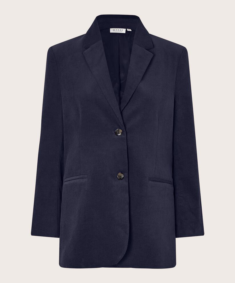klassischer Blazer aus Babycord, Navy Blazer