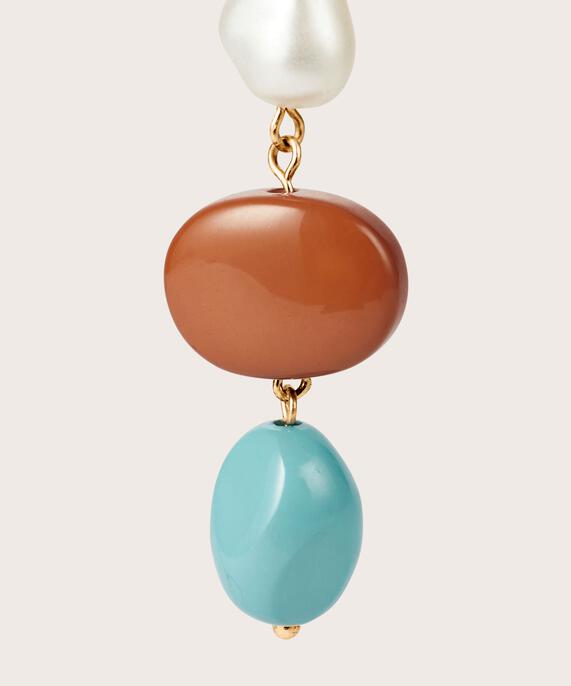 Ohrringe mit farbigen Perlen, Aqua
