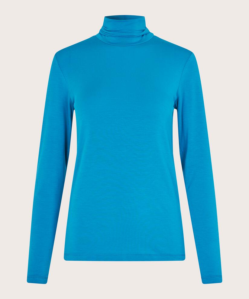 Rollkragenbluse Aus Weichem Jersey, Celestial