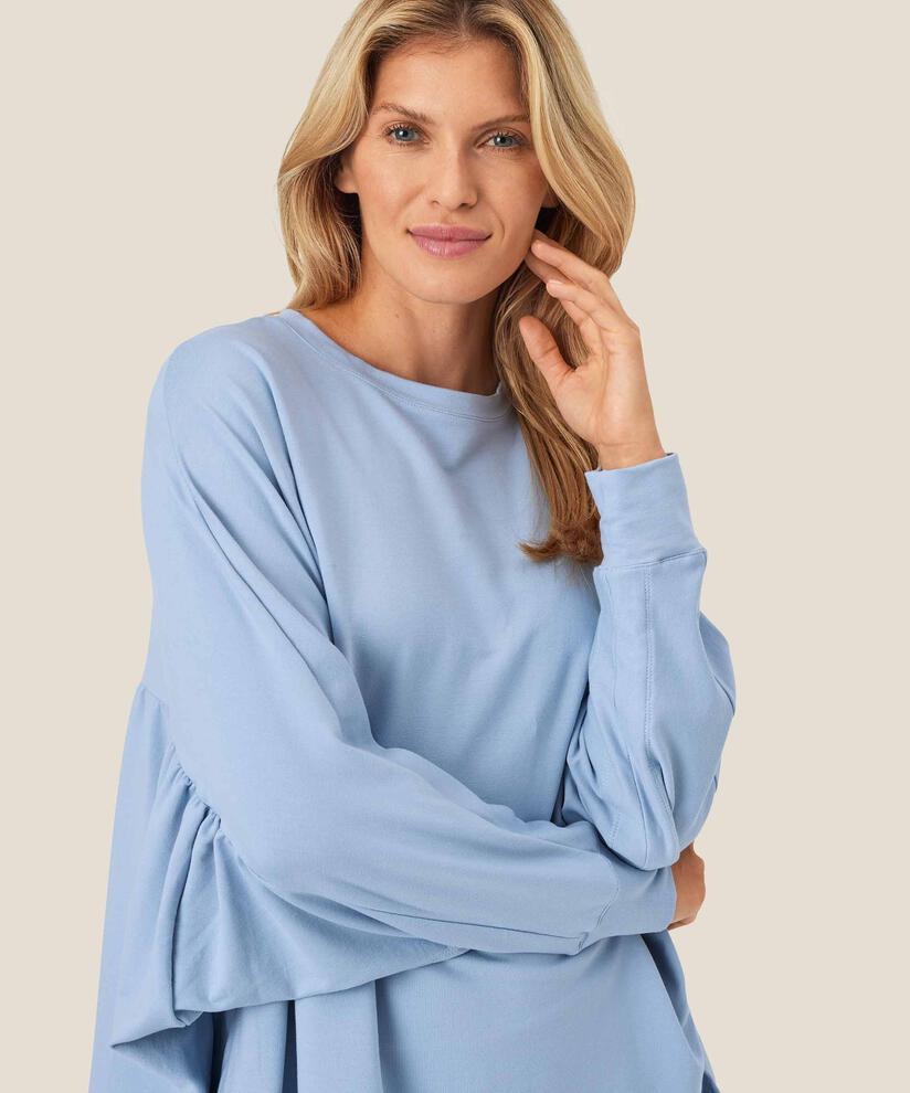 Weiches Jersey-Top mit Fledermausärmeln, Blue Fog