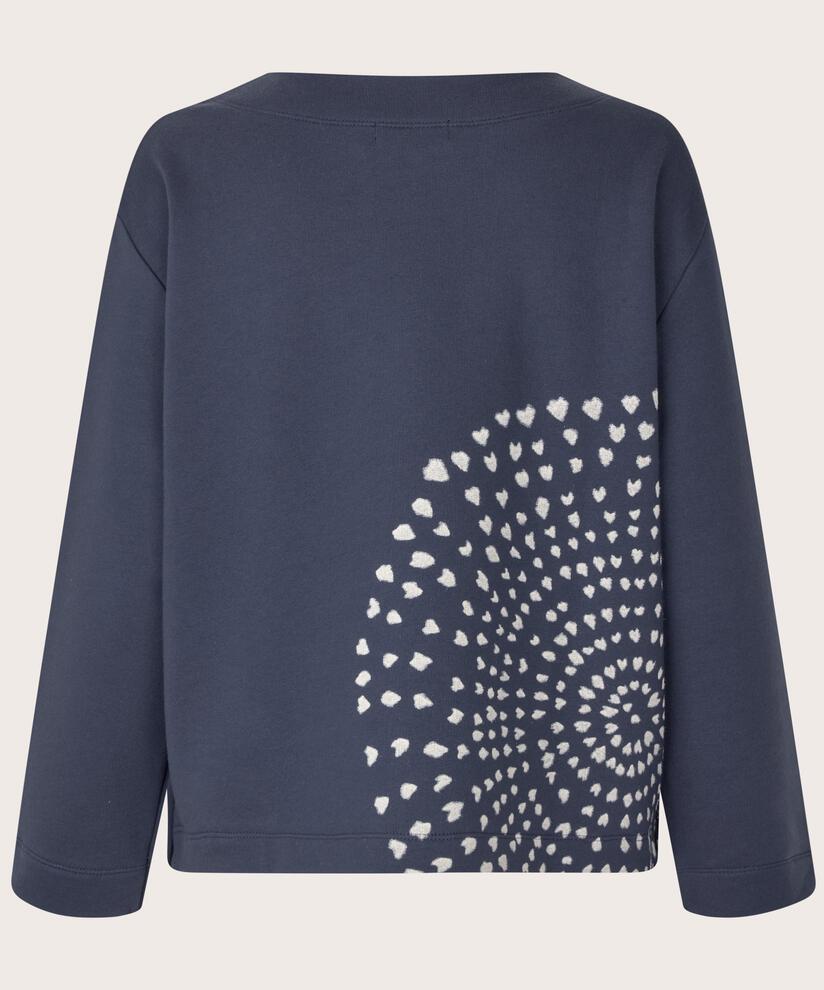 Sweatshirt mit handgemaltem Aufdruck, Mood Indigo
