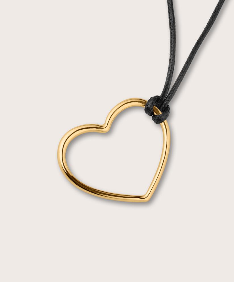 Lederband mit vergoldetem Herz, Gold