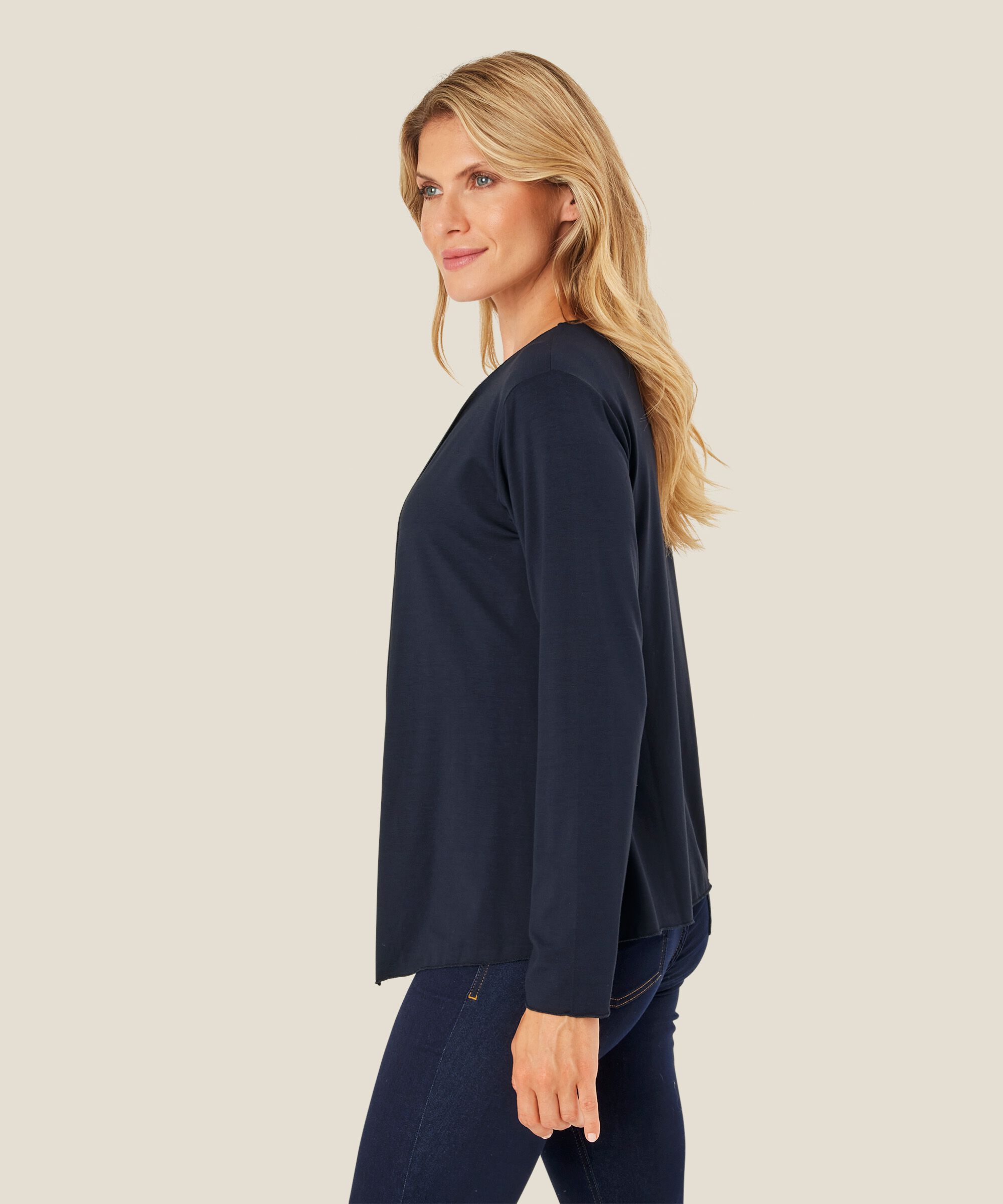 Offener Jersey-cardigan, Navy