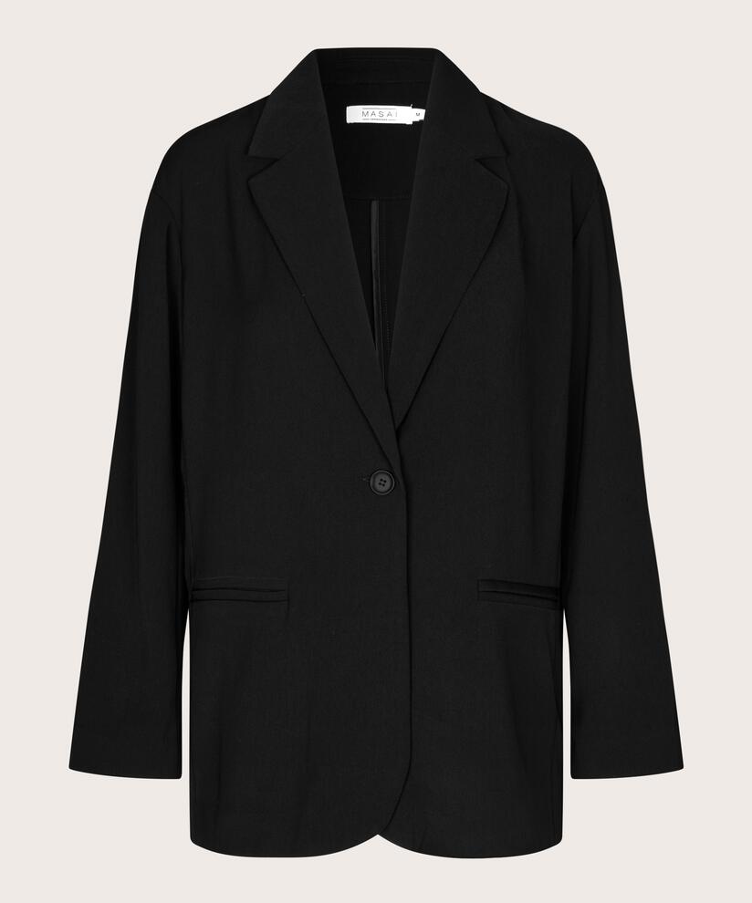 Klassischer Blazer mit einem Knopf, Black
