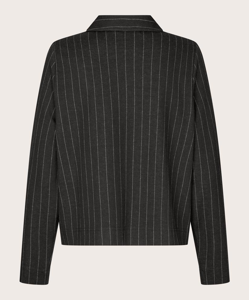Nadelstreifen-Hemdjacke aus Jersey, Black