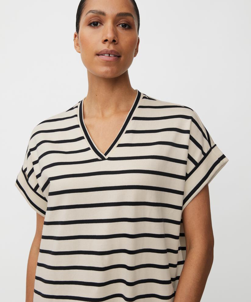 gestreiftes Jerseykleid mit Rundhalsausschnitt, Whitecap