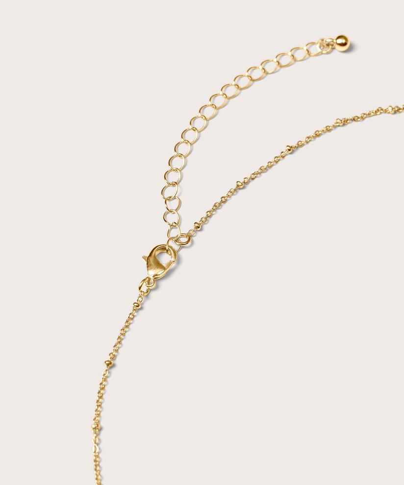 Lange Halskette mit Anhänger und verstellbarer Länge, Gold