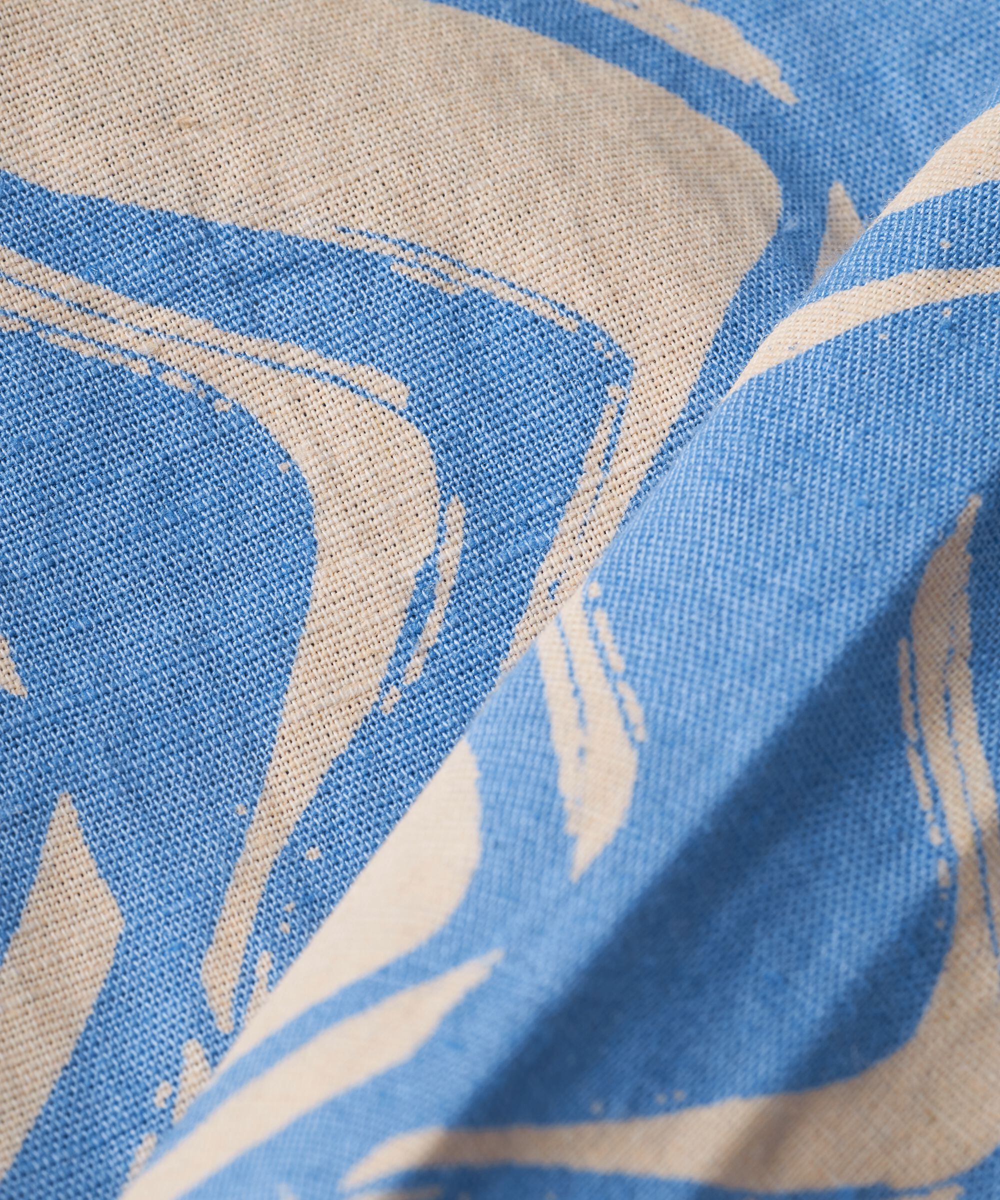 Bedruckte Baumwollhose mit weitem Bein, Blue Bonnet