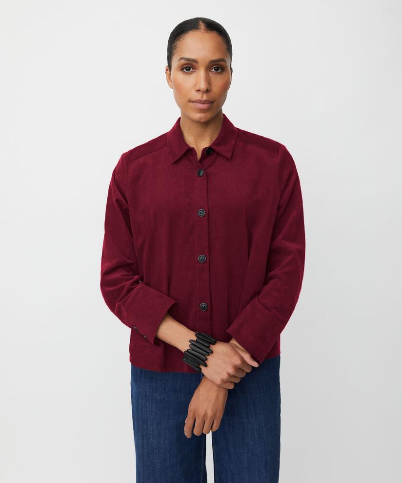 Samthemdjacke Mit Kragen, Tawny Port