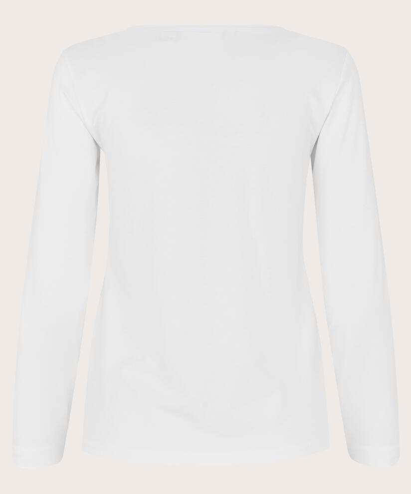 Weiches Jersey-top Mit Langen Ärmeln, White