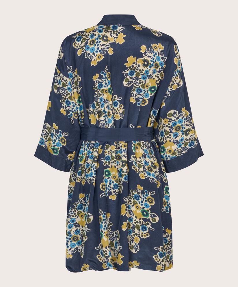 geblümte Kimonojacke mit Gürtel, Mood Indigo