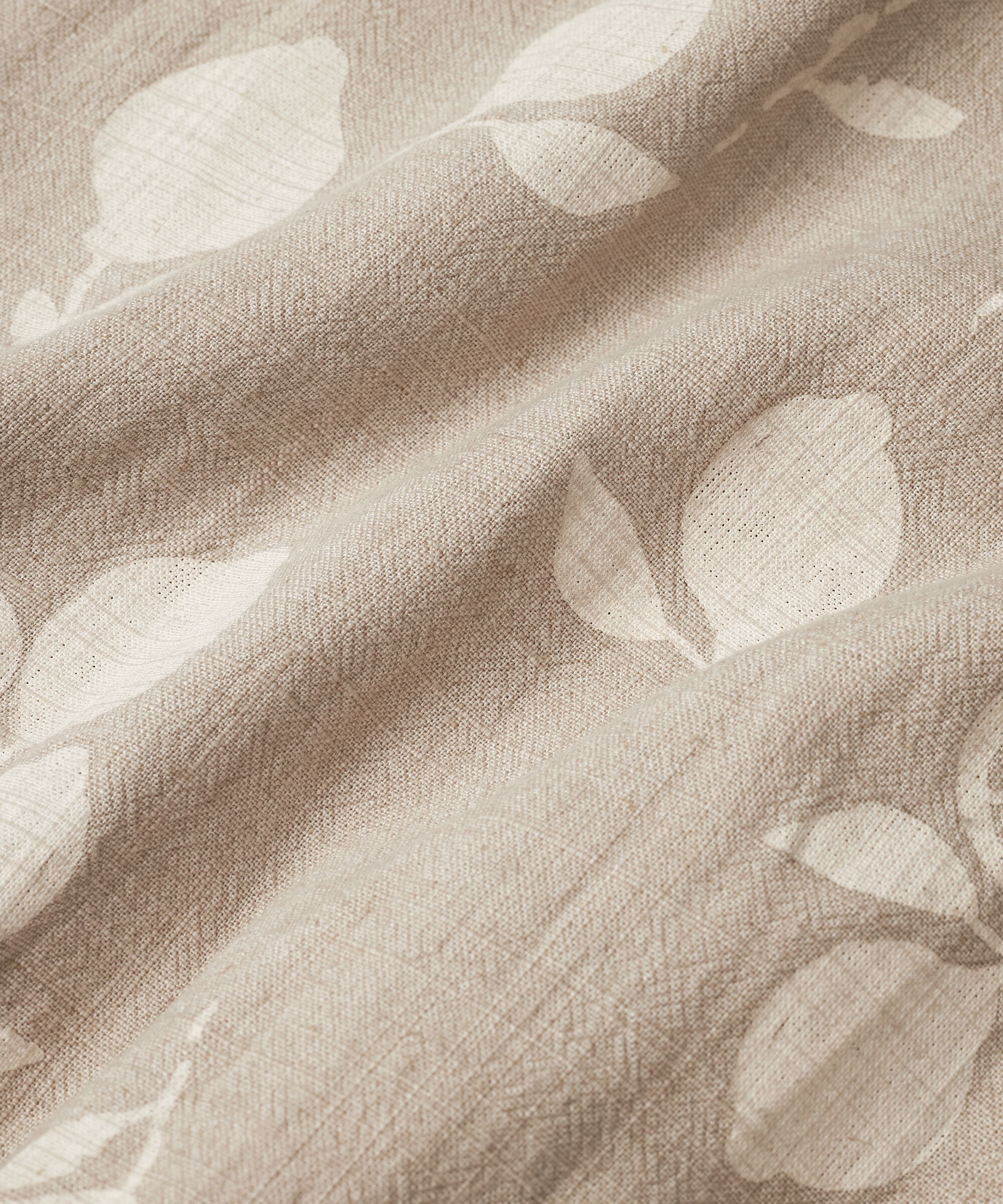 Bedrucktes Kleid aus Leinenmischung mit Seitentaschen, Natural