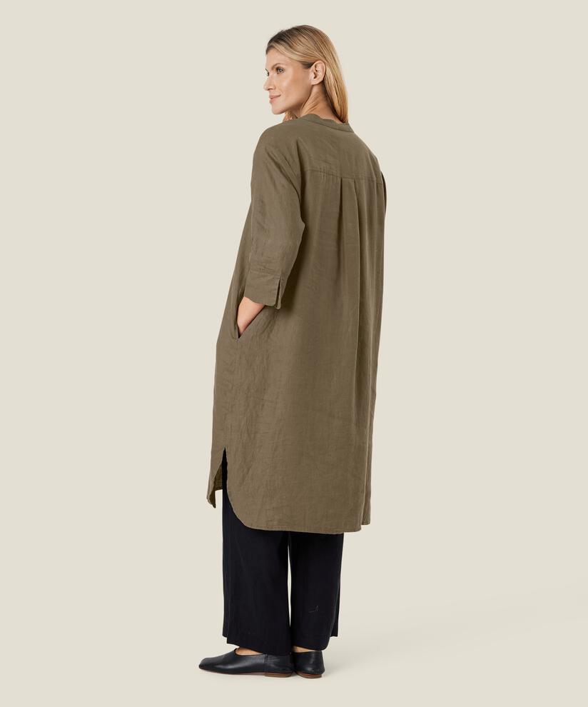 Hemdkleid aus Leinen mit Dreiviertelärmeln, Crocodile
