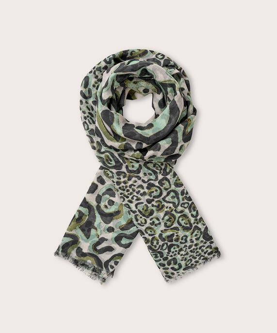 Schal mit Leopardenmuster , D. Lichen Green
