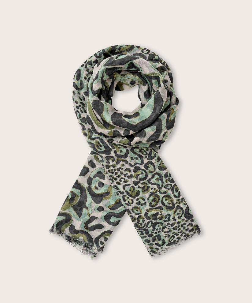Schal mit Leopardenmuster , D. Lichen Green