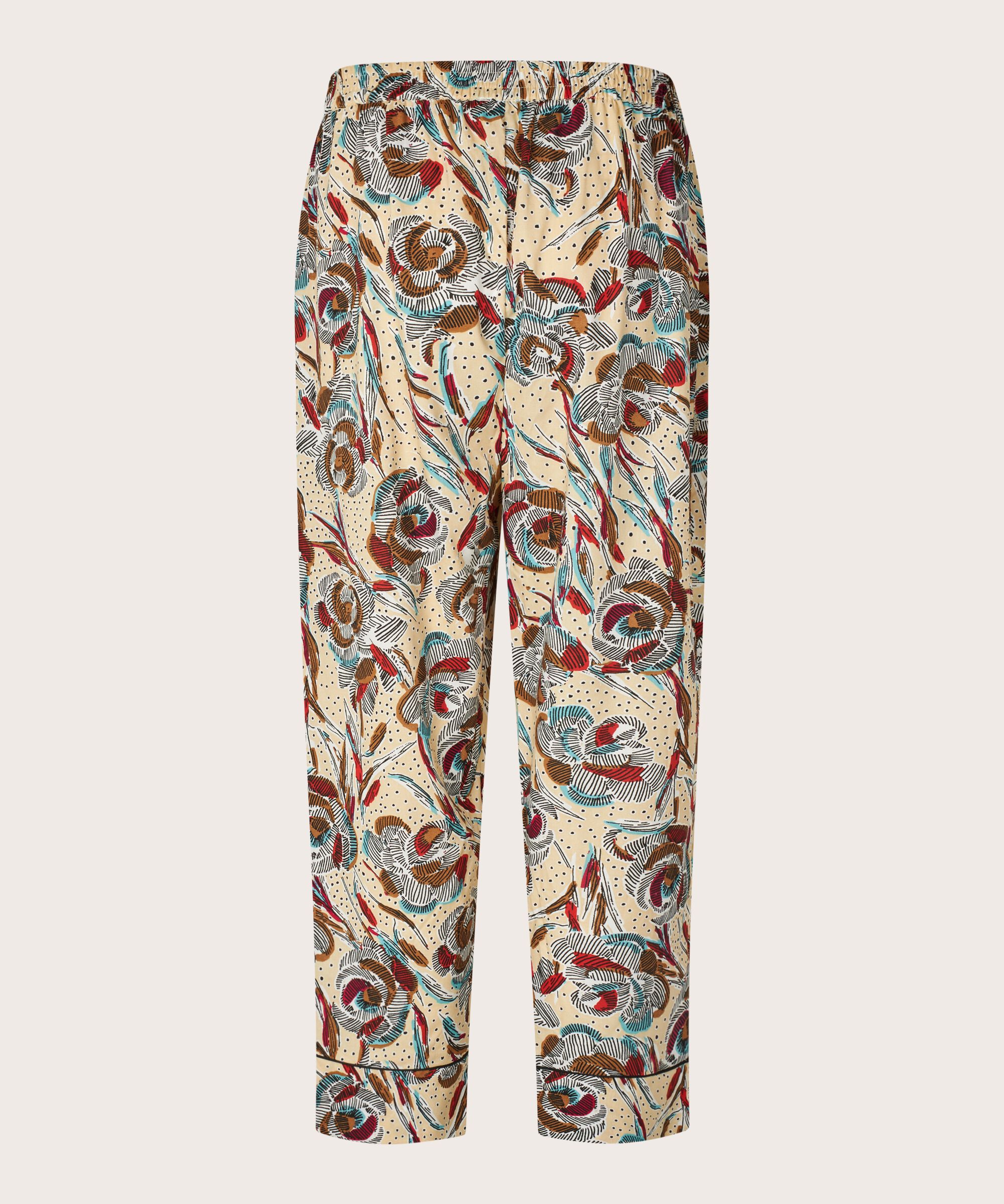 bedruckte Viskosehose mit elastischem Bund und Eingrifftaschen, Soybean