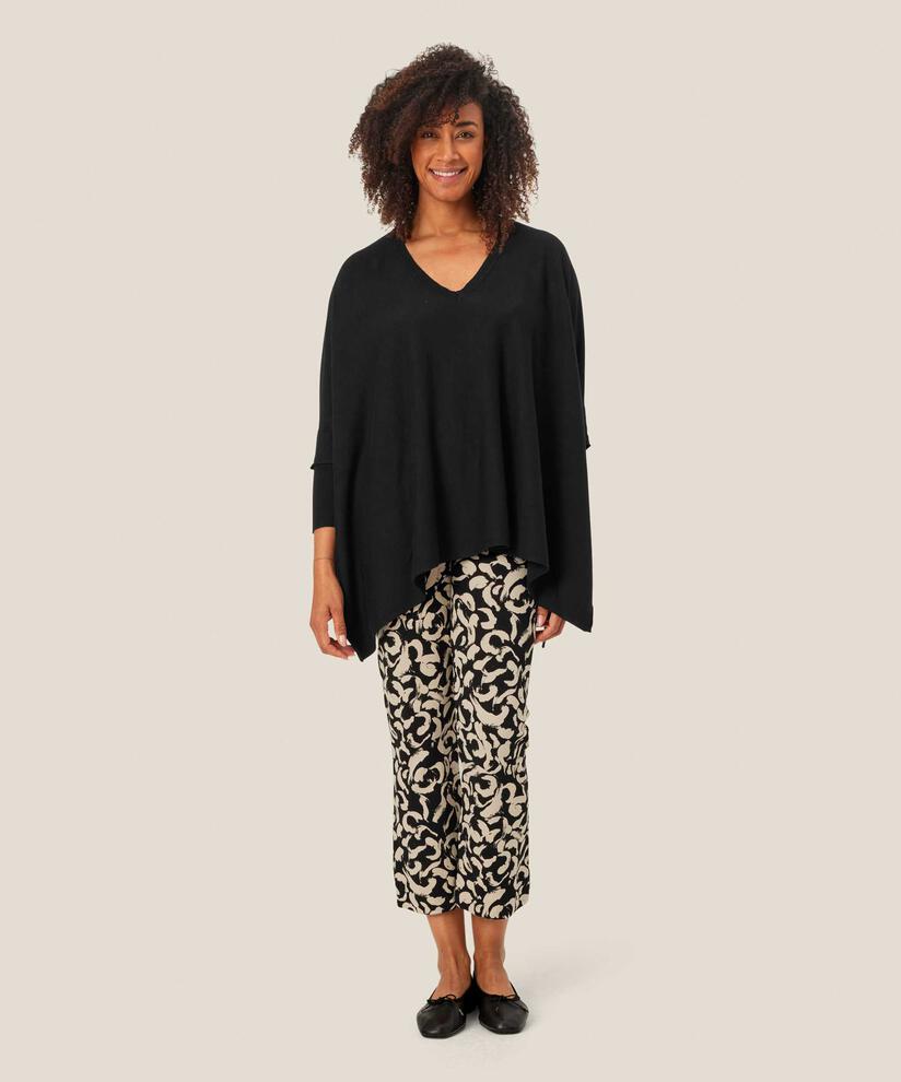 Bedruckte Hose aus schwerem Jersey mit elastischem Bund, Black