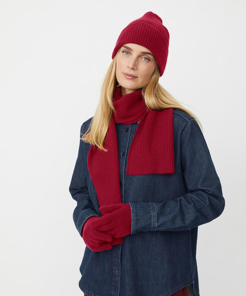 Set mit Mütze, Handschuhen und Schal, Scarlet Sage