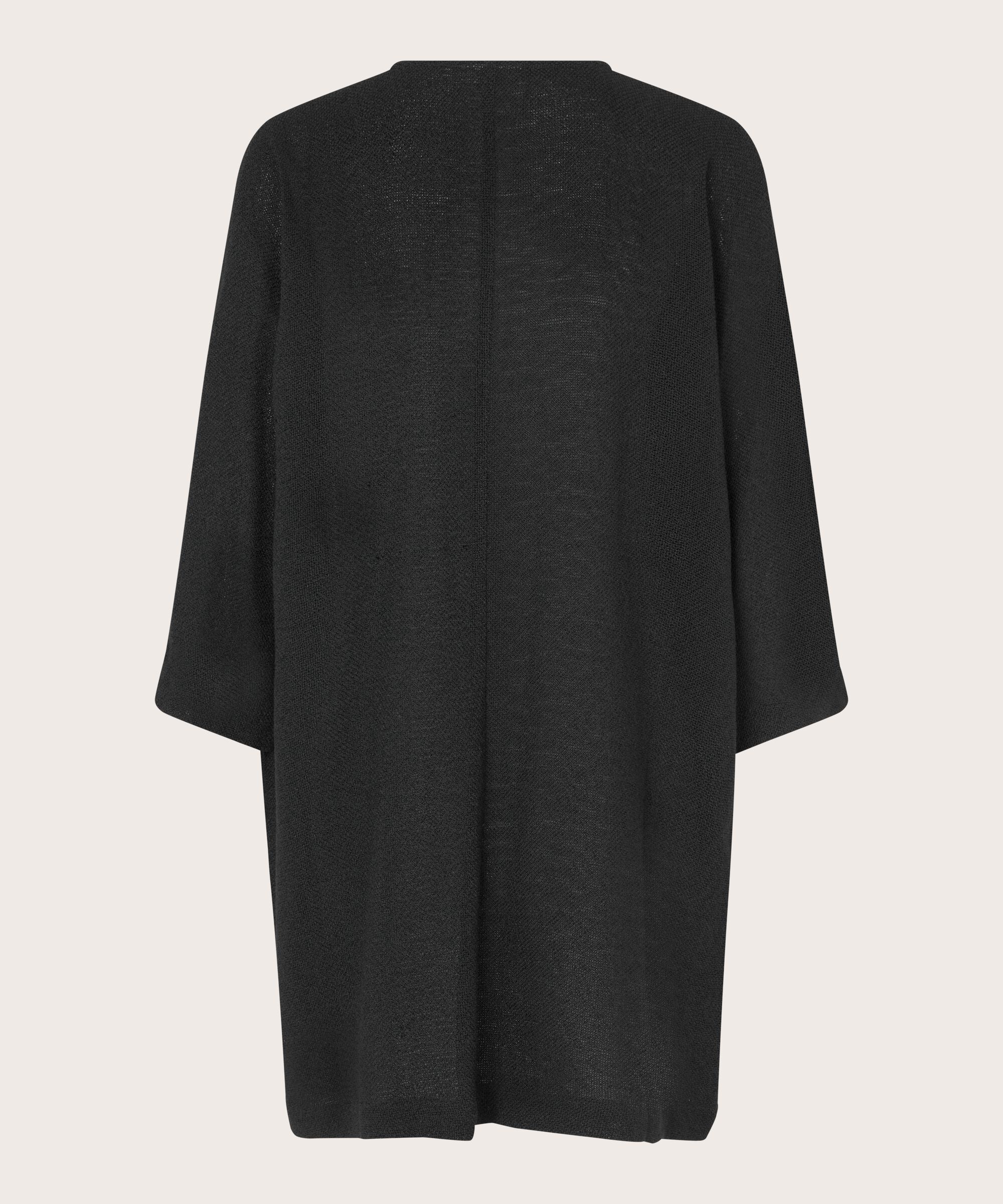 Lange Jacke Aus Bouclé, Black