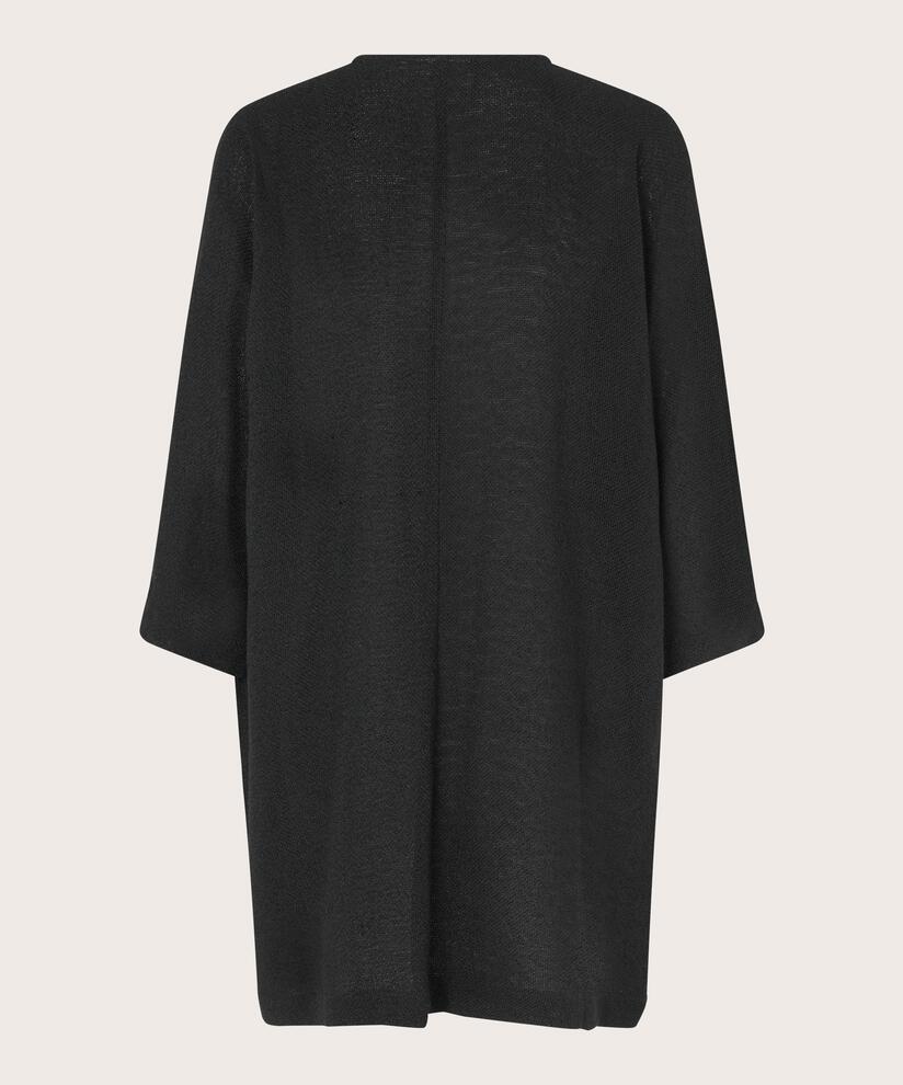 Lange Jacke Aus Bouclé, Black