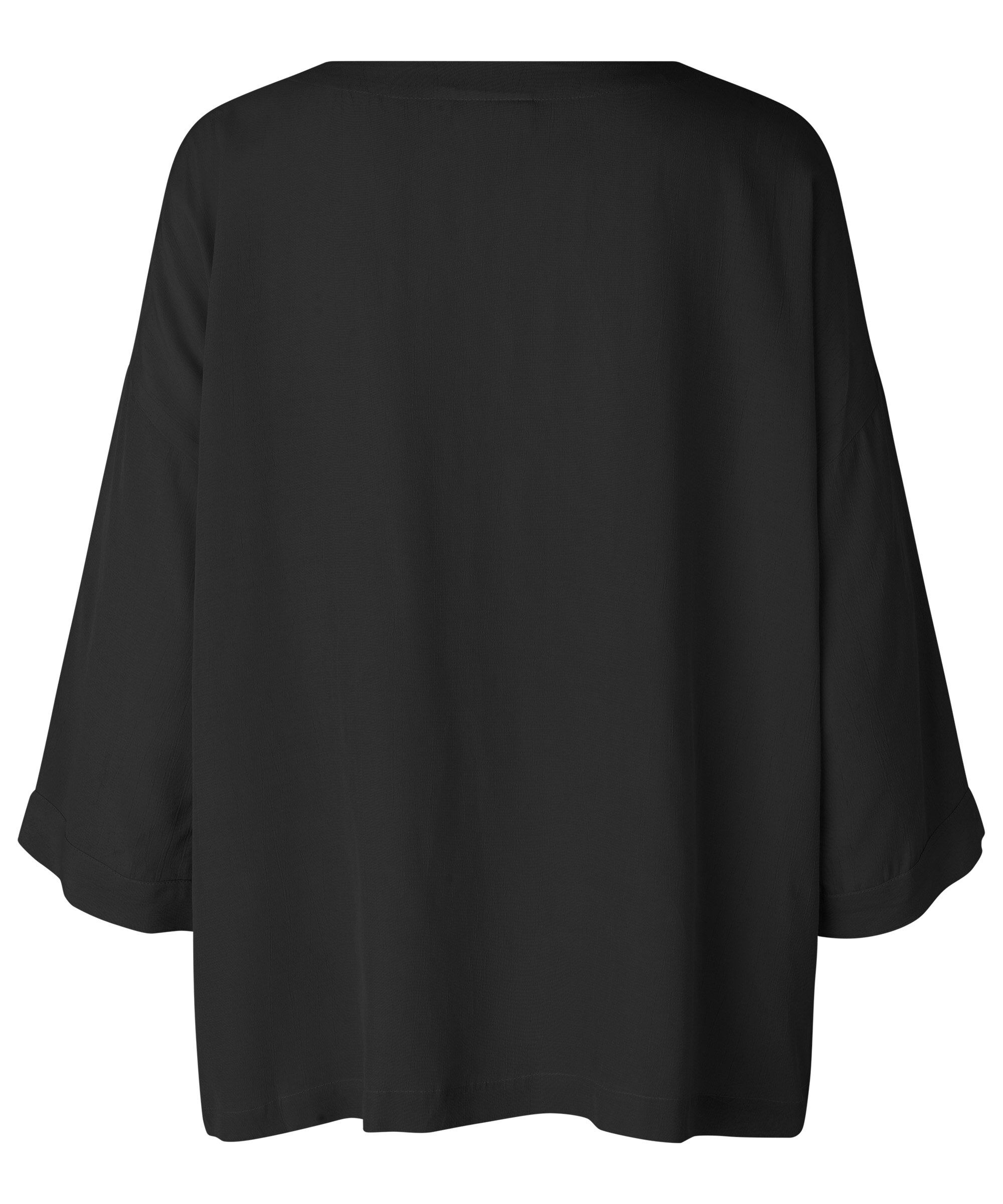 Viskosebluse mit 3/4-&Auml;rmeln, Black