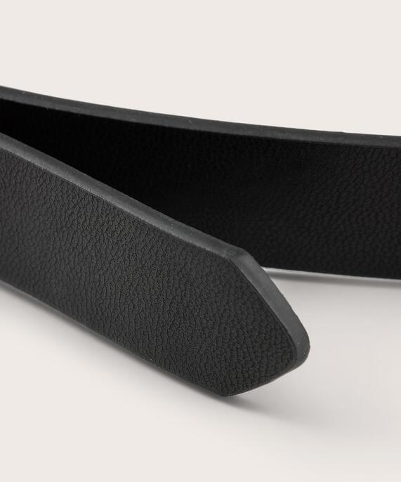 schmaler Gürtel mit goldener Schnalle, Black